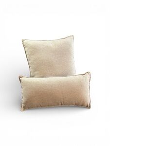 Set of Two Beige Throw Pillows